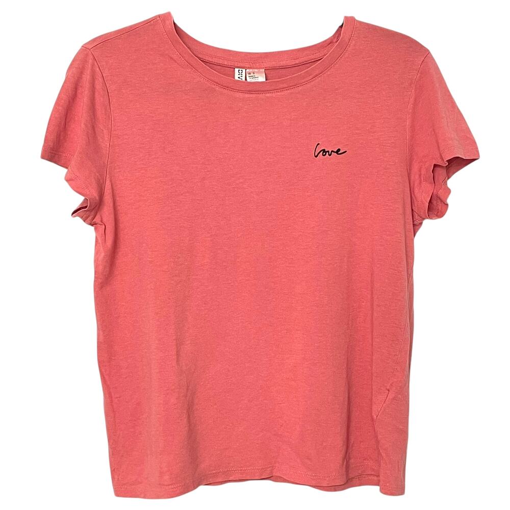 Divided by H&M Love Pink Tshirt Short Sleeve Valentine's Day M